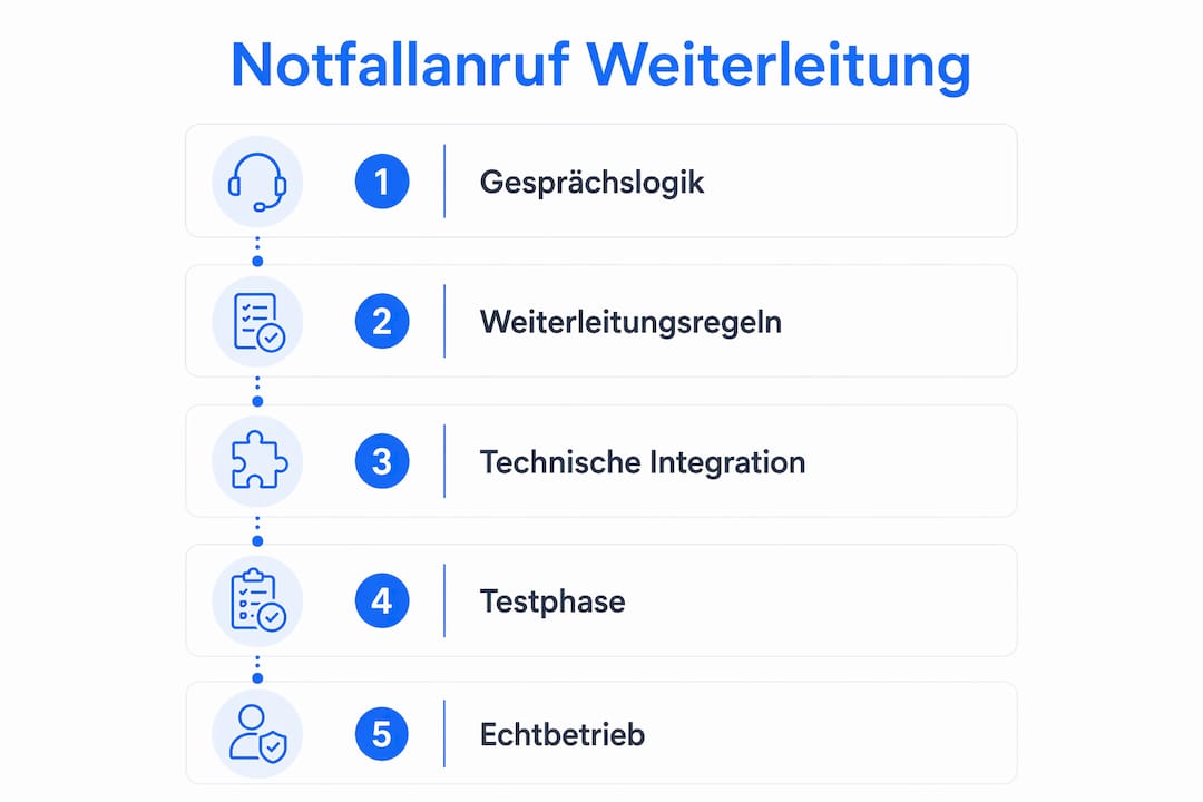 Schritt-für-Schritt-Anleitung: So leiten Sie Notrufe richtig weiter (Infografik)