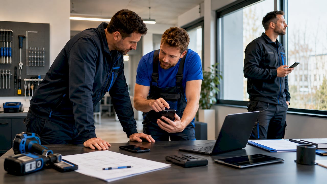 Im Team werden die Telefondaten gemeinsam ausgewertet.