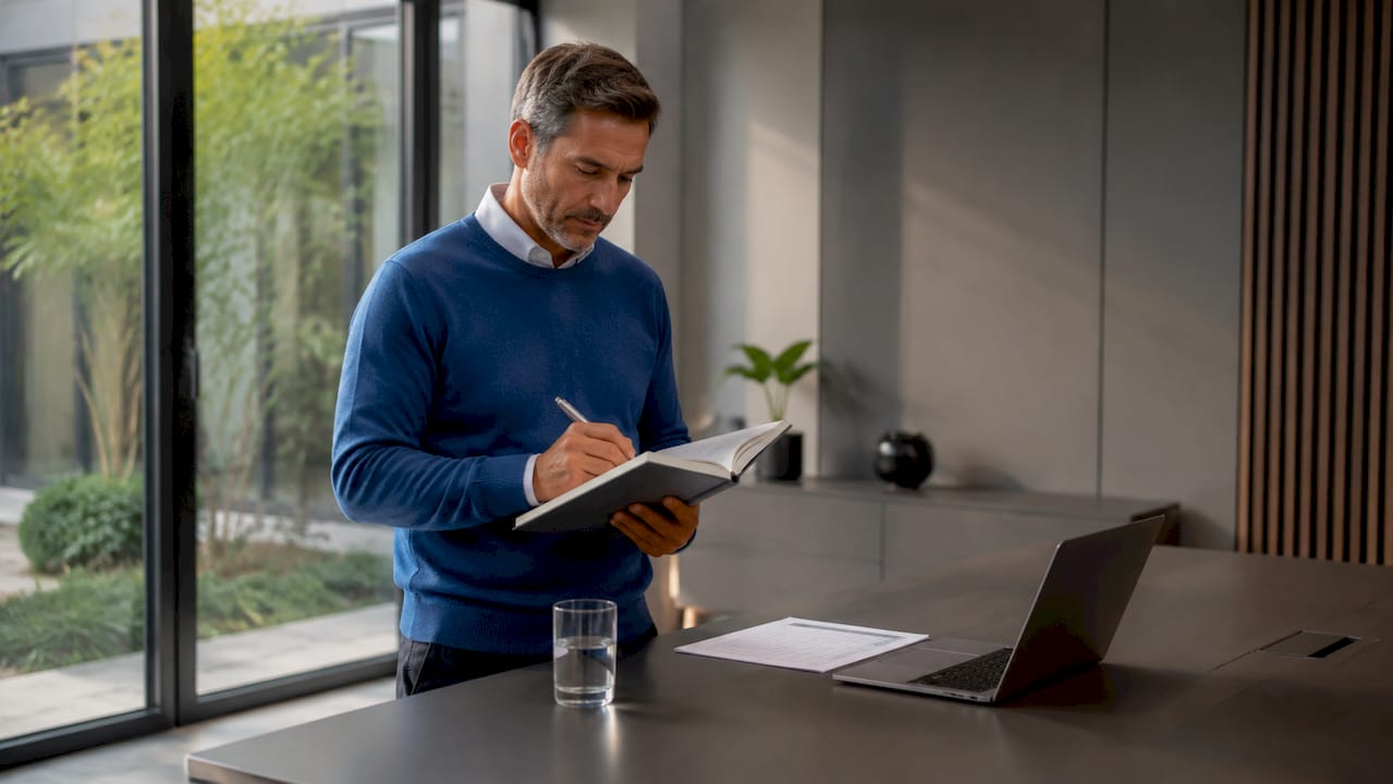 Handschriftliche Notizen während eines Telefonats festhalten