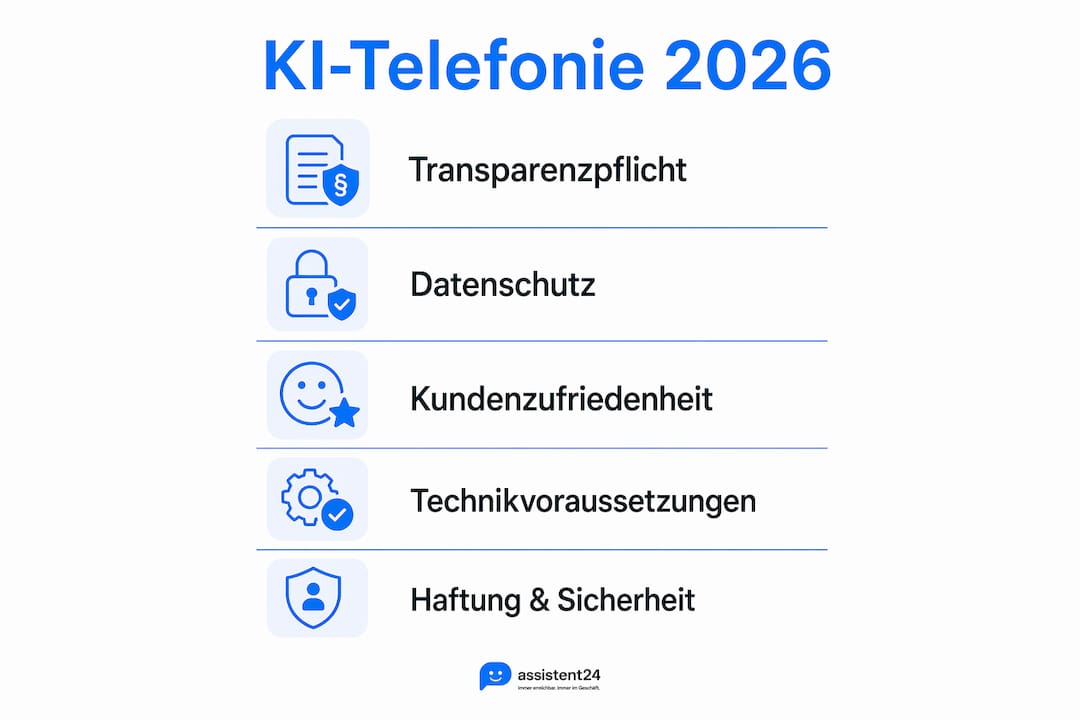 Infografik: Chancen und Verantwortlichkeiten von KI-basierten Telefonassistenten im Jahr 2026