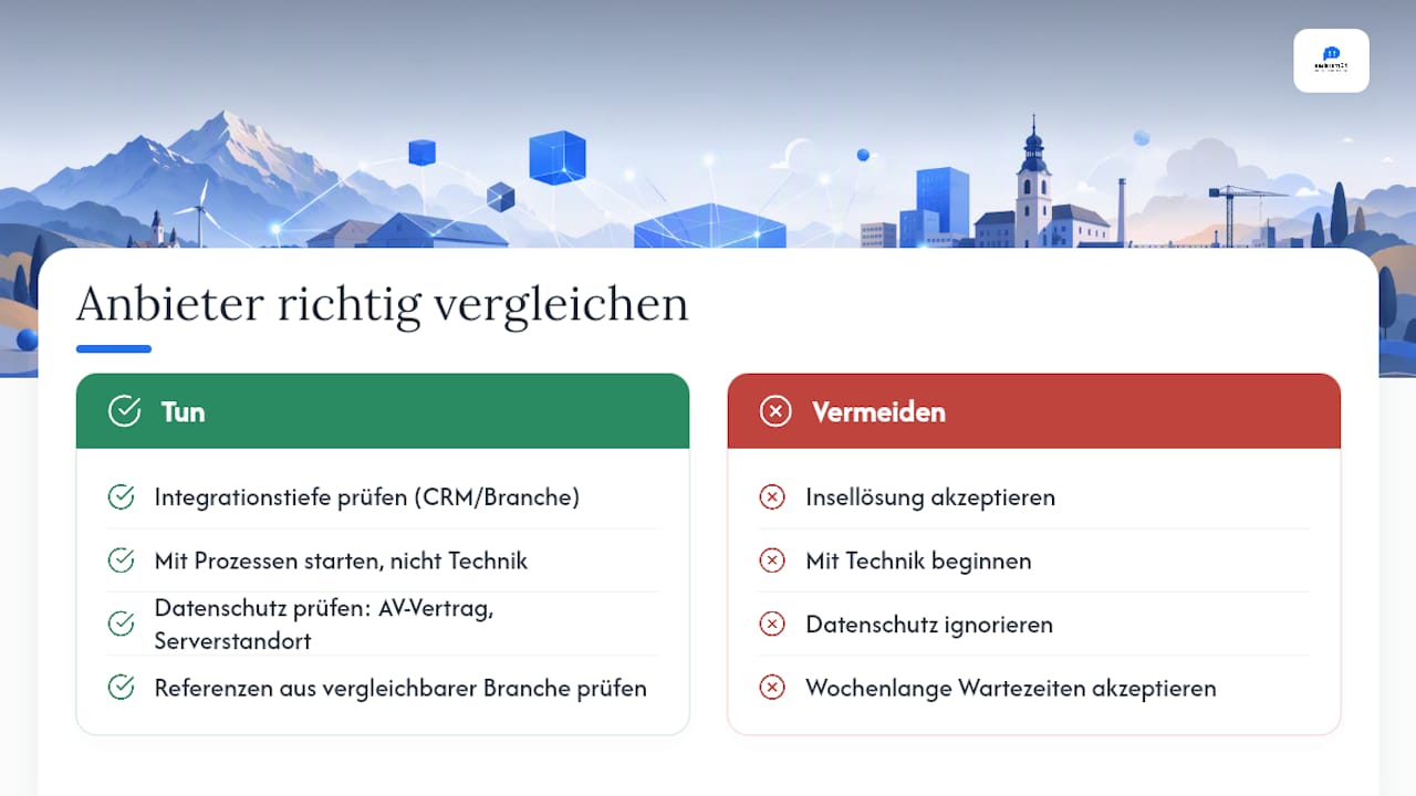 Anbieter richtig vergleichen: Worauf es ankommt — overview diagram