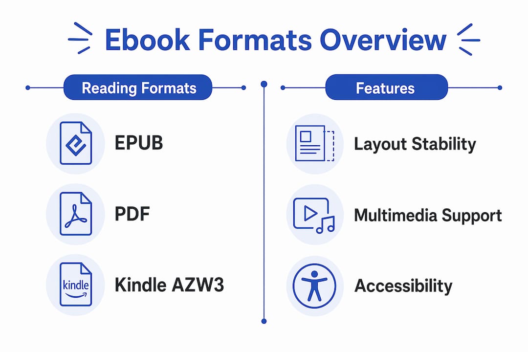 Infographic comparing ebook formats and features