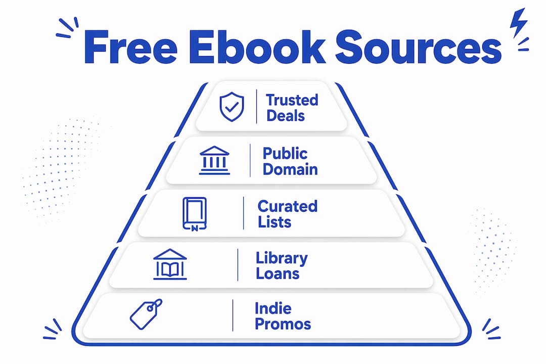 Infographic showing hierarchy of free ebook sources