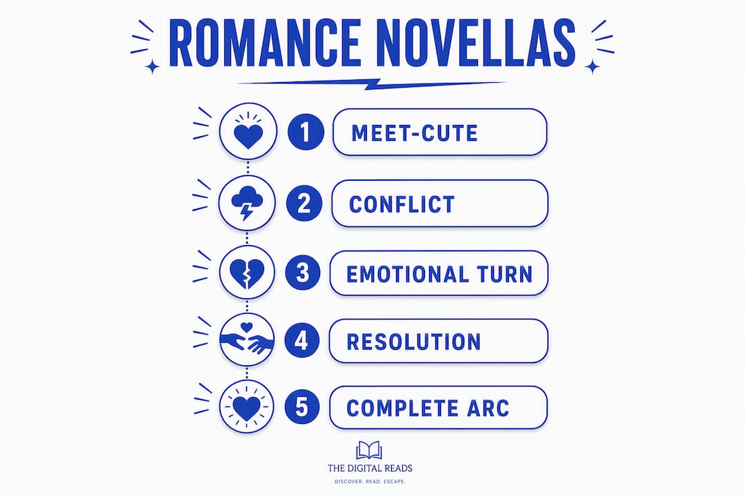 Infographic of romance novella story stages