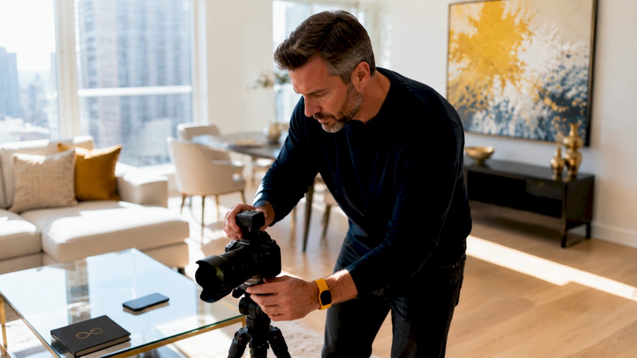 Photographer’s hands holding shutter remote