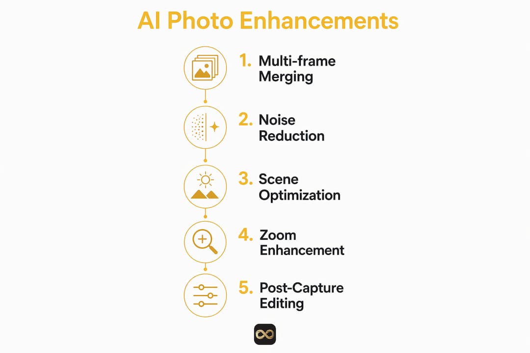 Infographic outlining AI photo enhancement steps