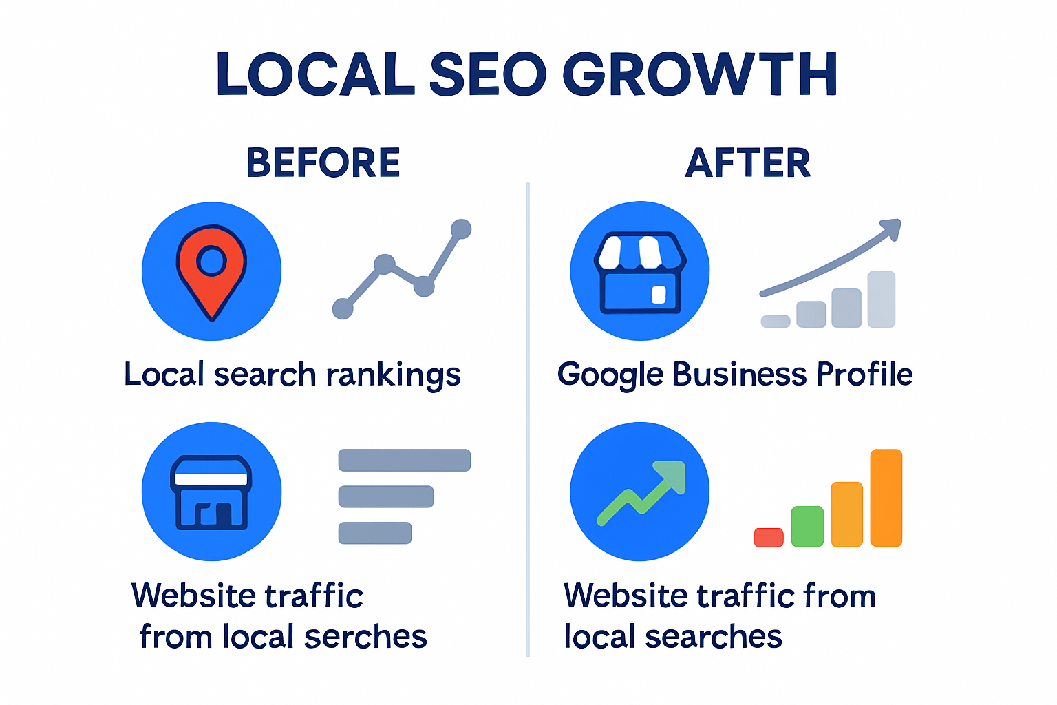 Infographic comparing local SEO success metrics