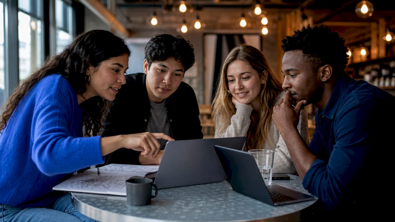 Startup team discussing process selection