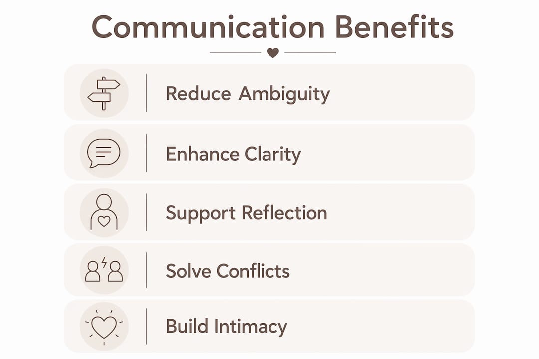 Infographic illustrating benefits of communication tools