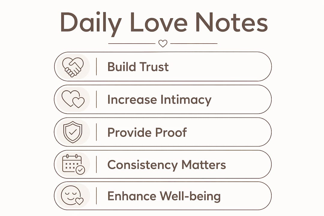Infographic highlighting benefits of daily love notes