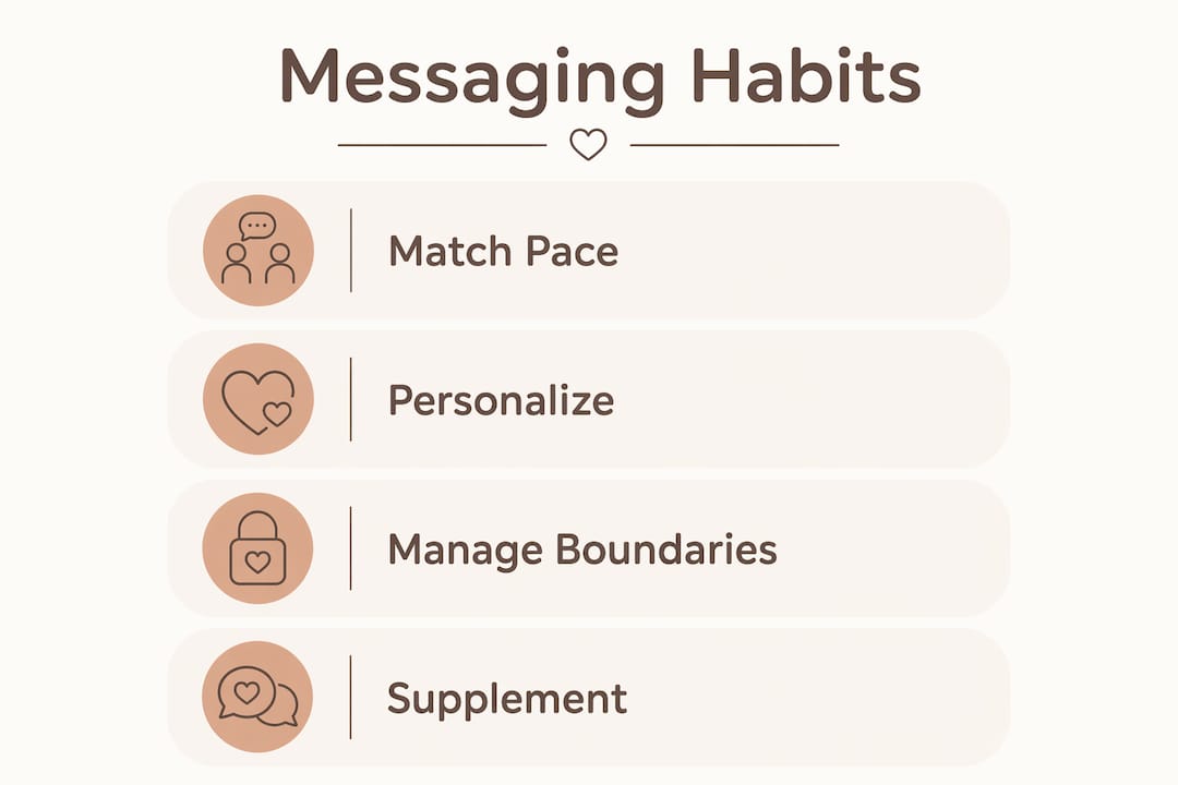 Infographic showing key messaging habits for intimacy