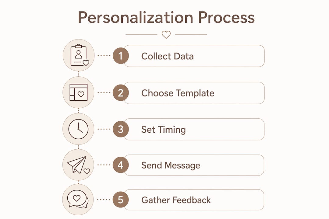 Infographic illustrating message personalization steps