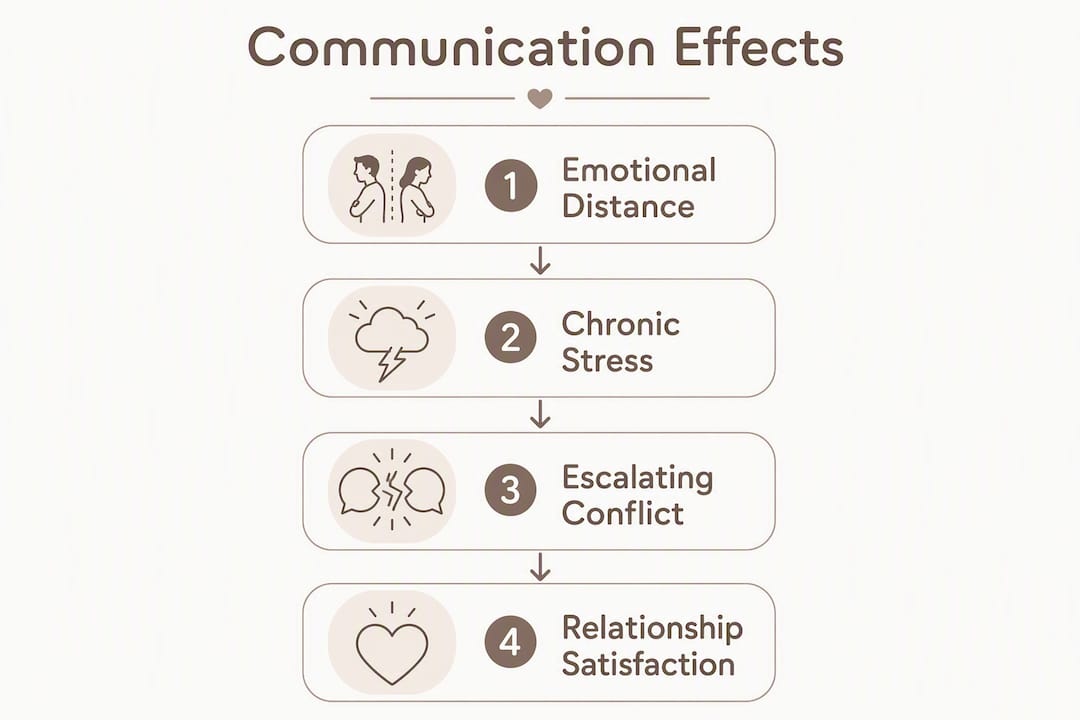 Infographic showing communication impact steps