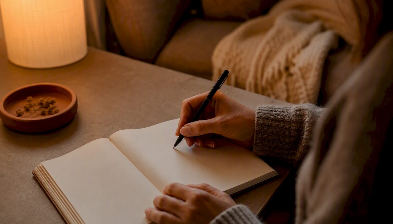 Hand writing a small kind note