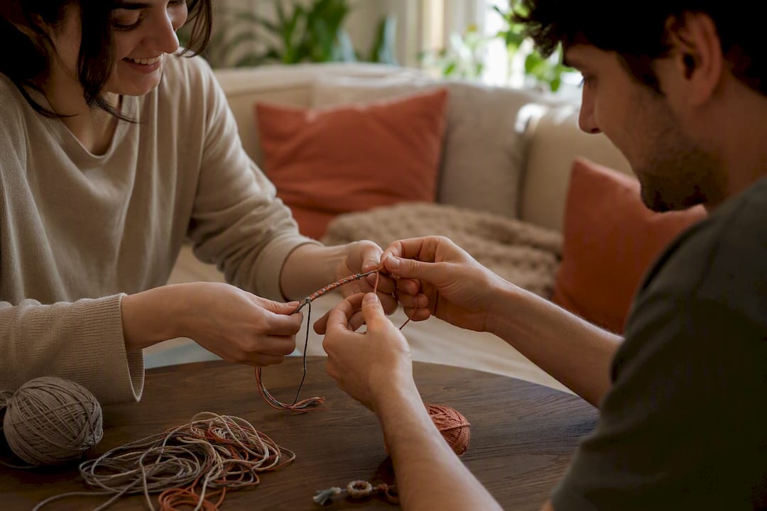 Hands crafting shared daily ritual objects