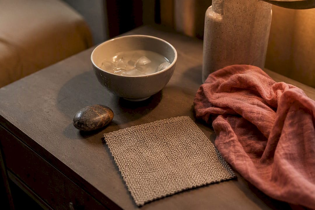 Sensory play items on bedside table