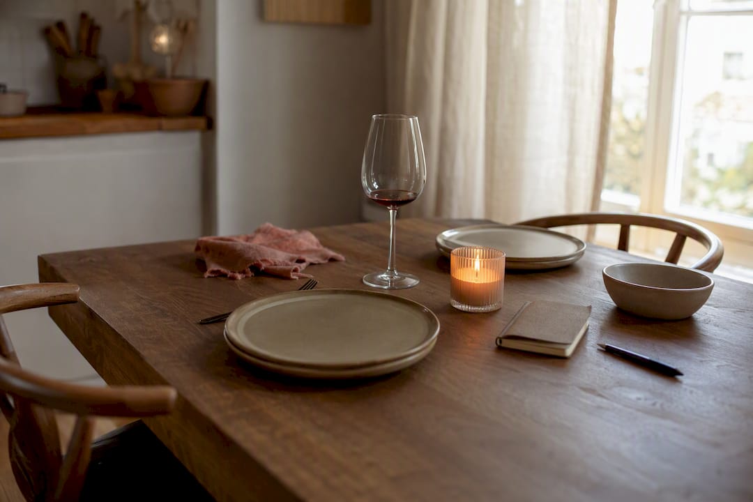 Table setting symbolizing emotional moment