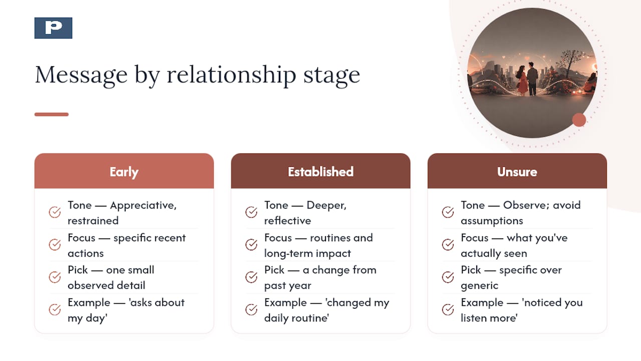 Matching the message to where your relationship actually stands — overview diagram