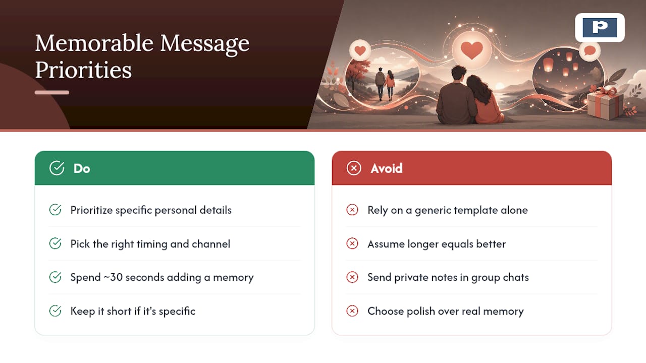 What actually makes a birthday message memorable — overview diagram