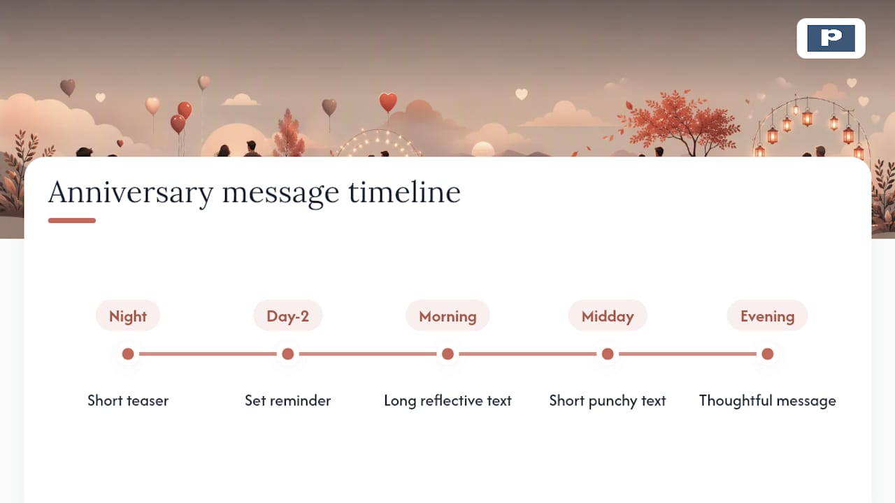 Timeline for sending anniversary messages