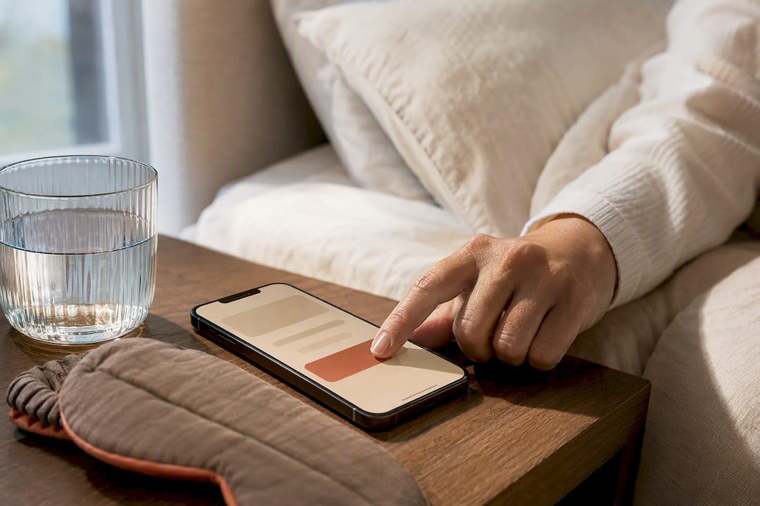 Hand setting a daily phone reminder