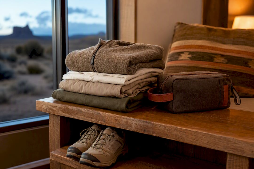 Warm layer packed for desert anniversary trip