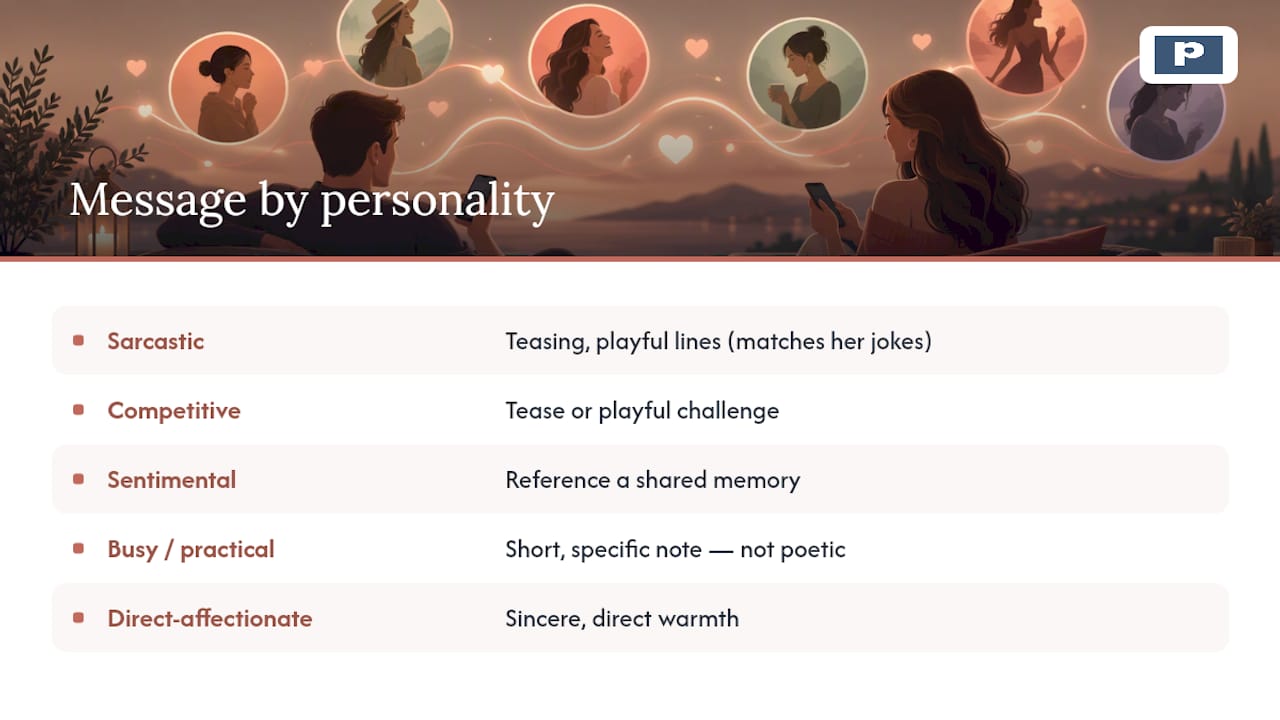 Texting approaches matched to personality types