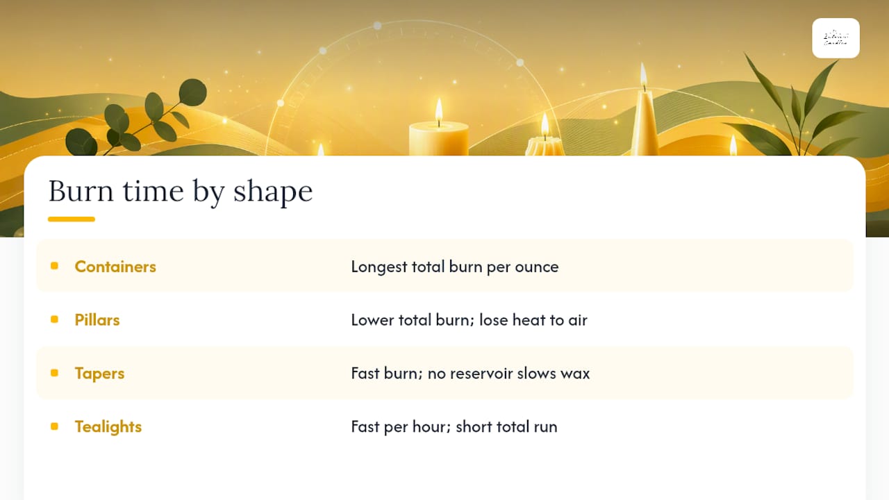 What Does Controlled Testing Show About Shape and Burn Time? — overview diagram