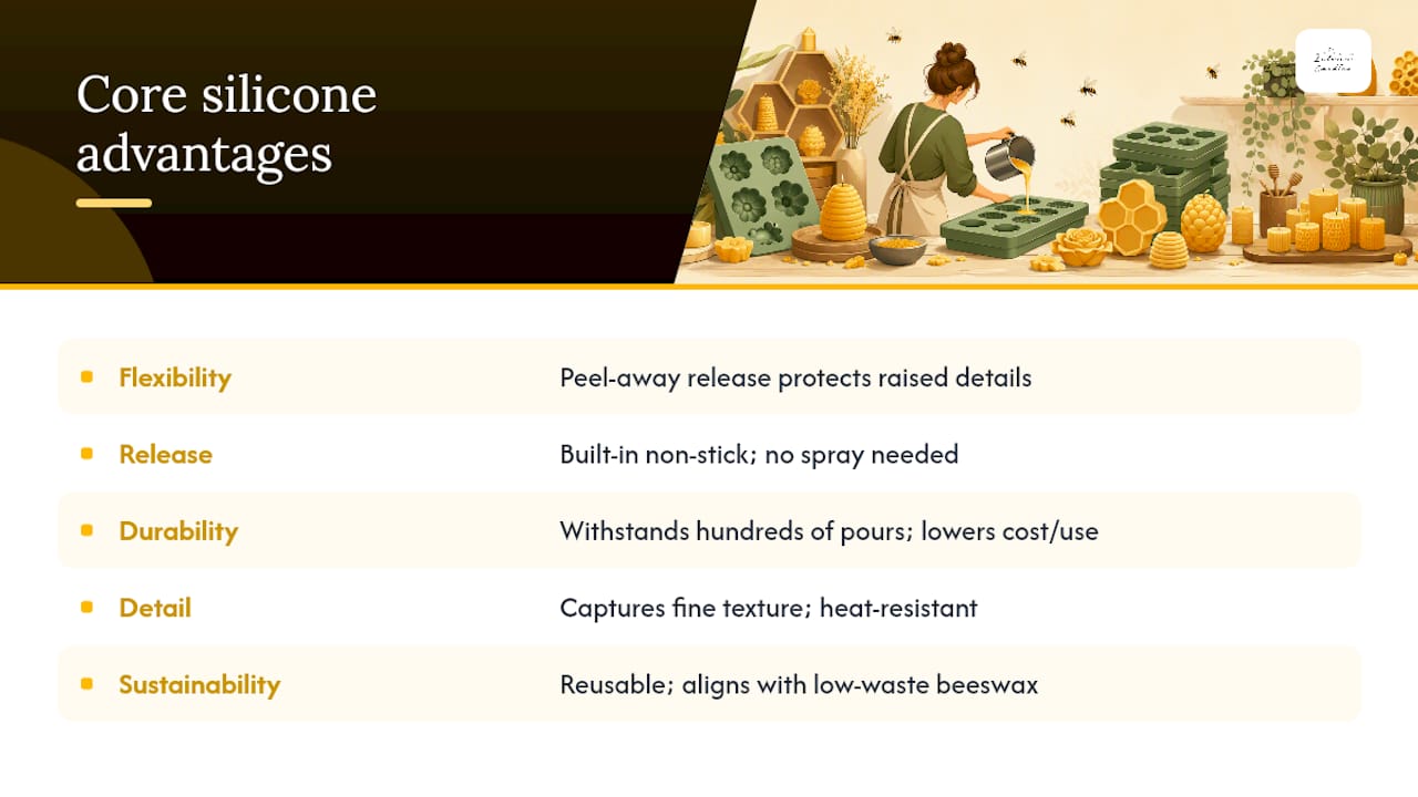 What Are the Core Advantages of Silicone Molds for Beeswax? — overview diagram