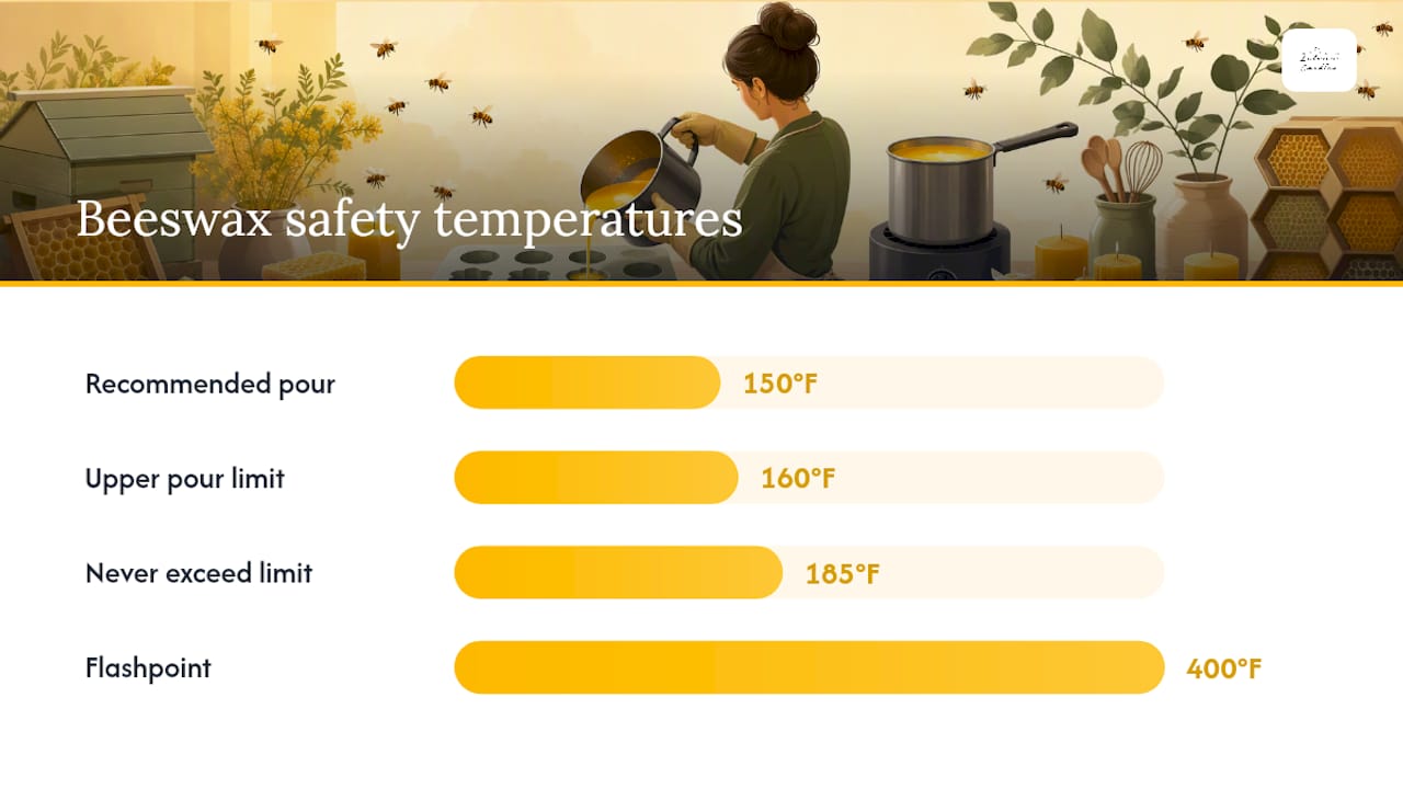 Beeswax temperature safety range and flashpoint