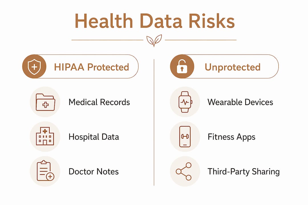 Infographic comparing protected vs unprotected health data