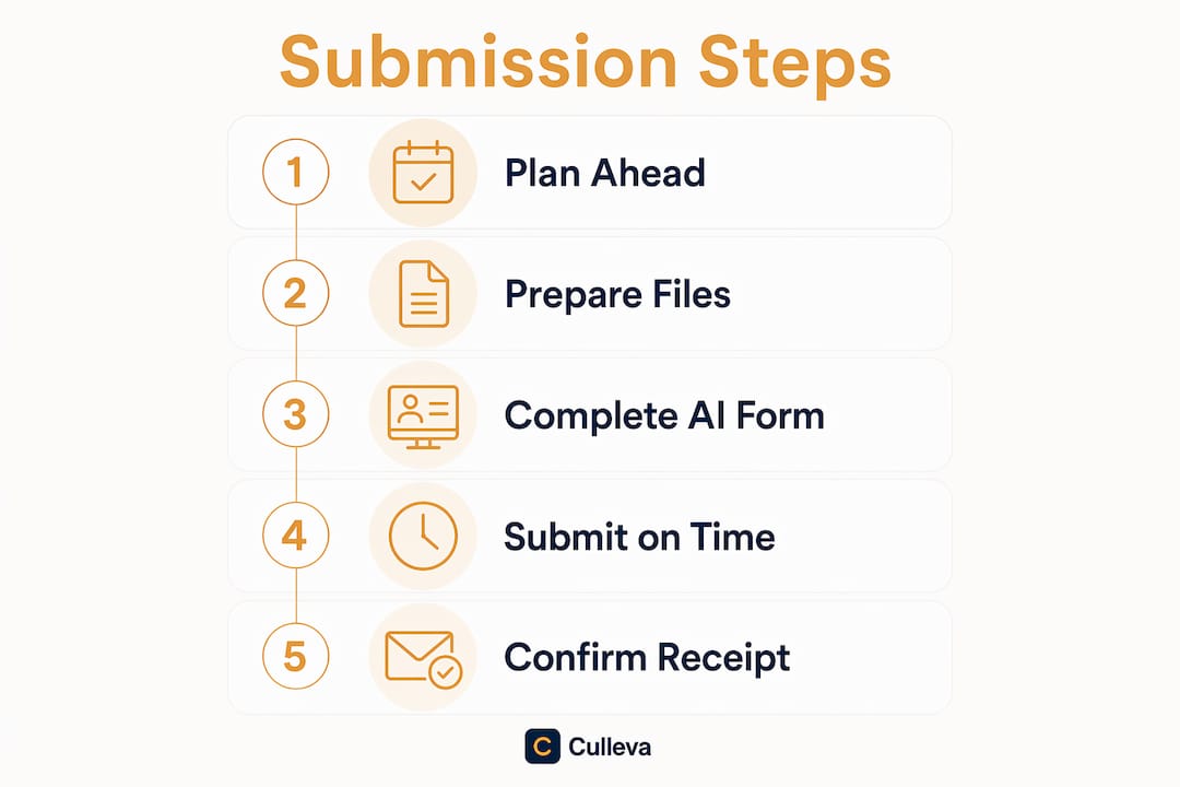 Infographic outlining assignment submission steps