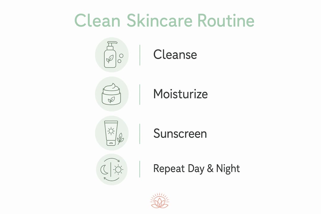 Infographic illustrating simple teen skincare routine steps