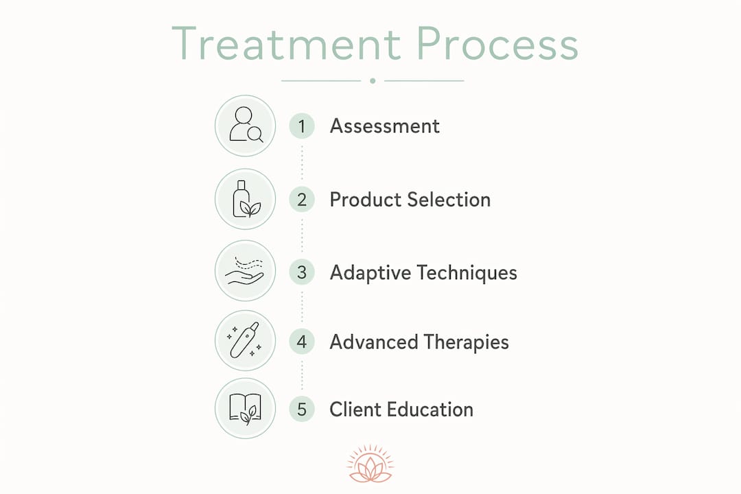Infographic illustrating customized facial steps