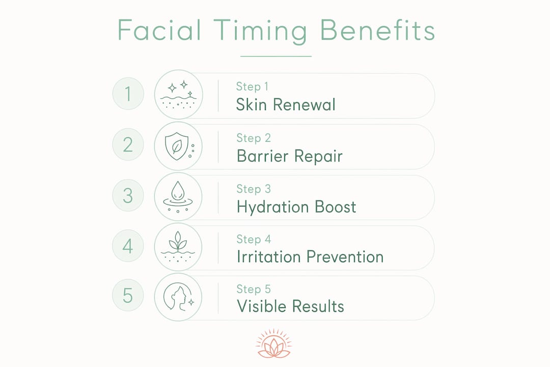 Infographic illustrating facial timing benefits