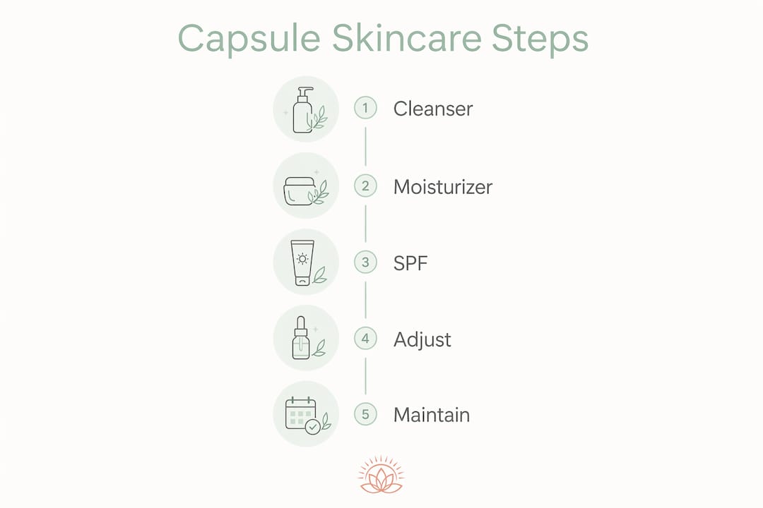 Infographic showing step-by-step clean skincare routine