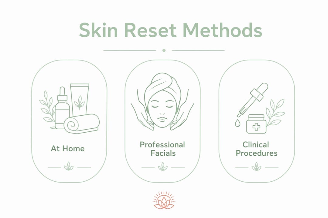 Infographic showing skin reset treatment methods