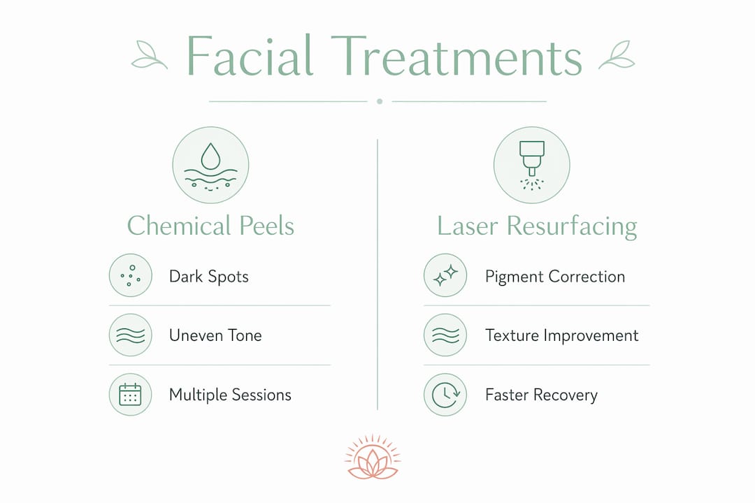 Infographic comparing facial treatment options
