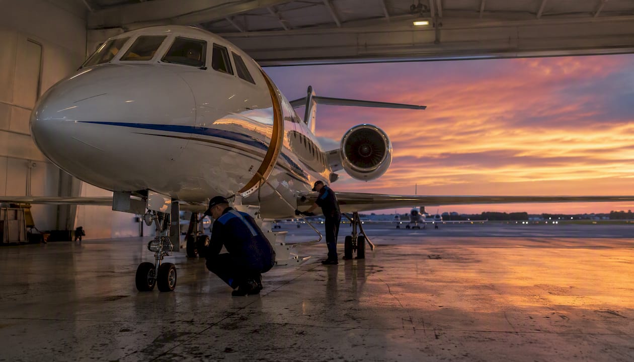Private jet prepping for repositioning empty leg flight