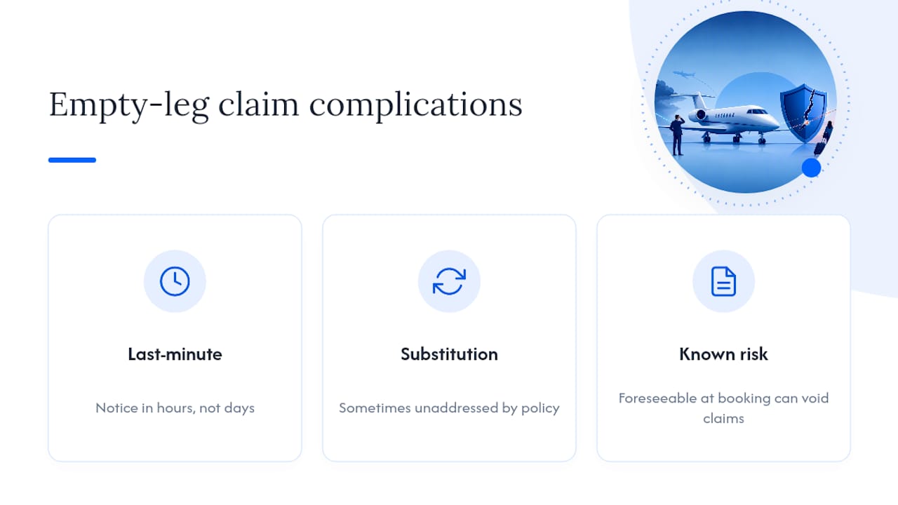 Three empty-leg insurance claim risks