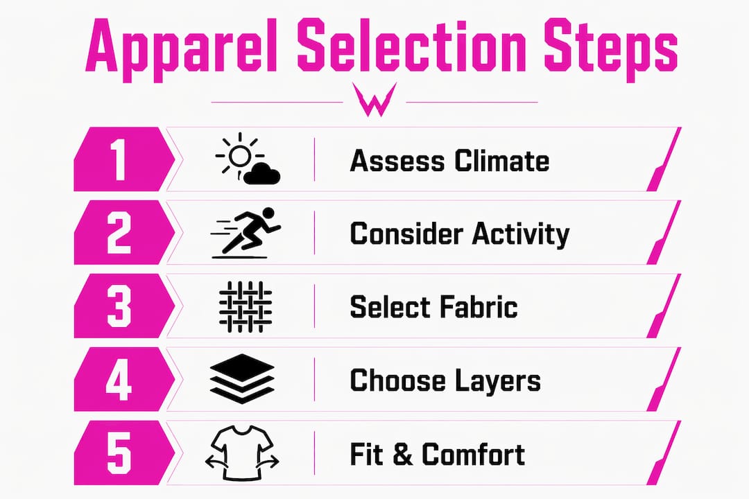 Infographic with steps for choosing deployment apparel