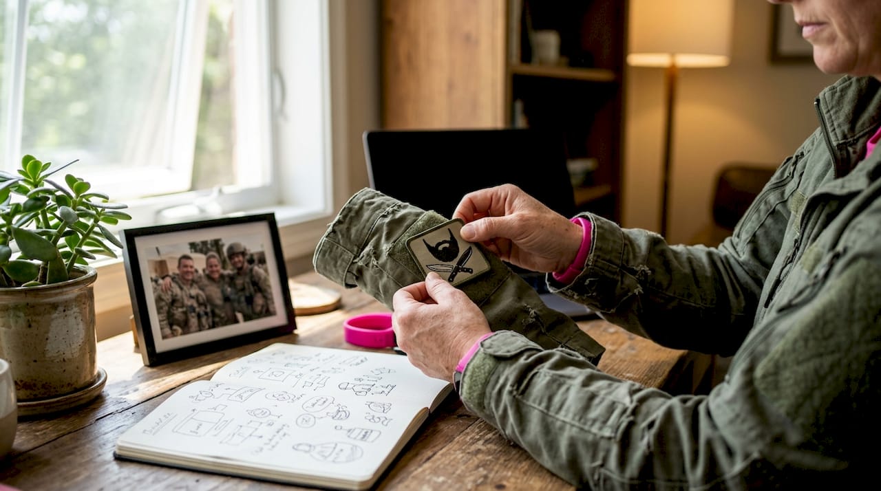 Veteran adjusting military humor morale patch