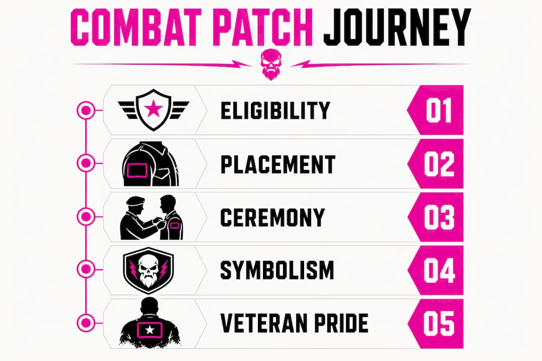Infographic outlining combat patch eligibility and significance