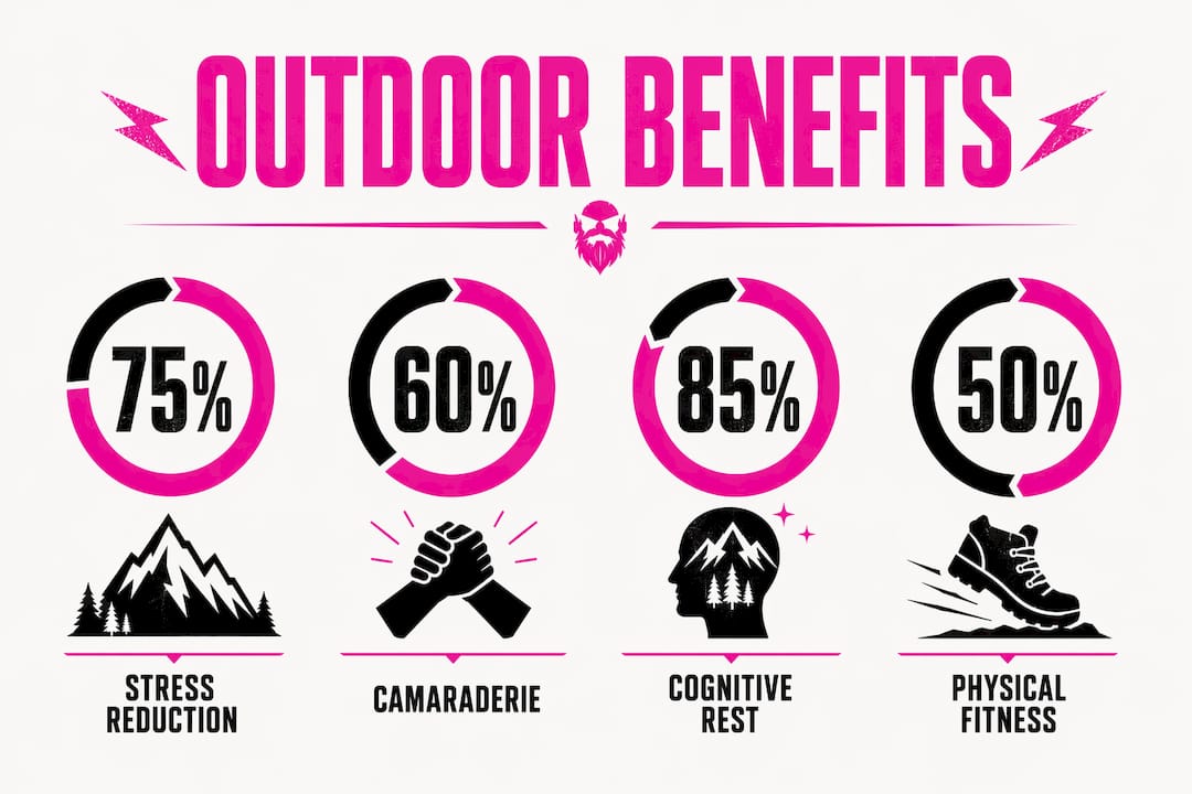 Infographic showing key outdoor benefits for veterans