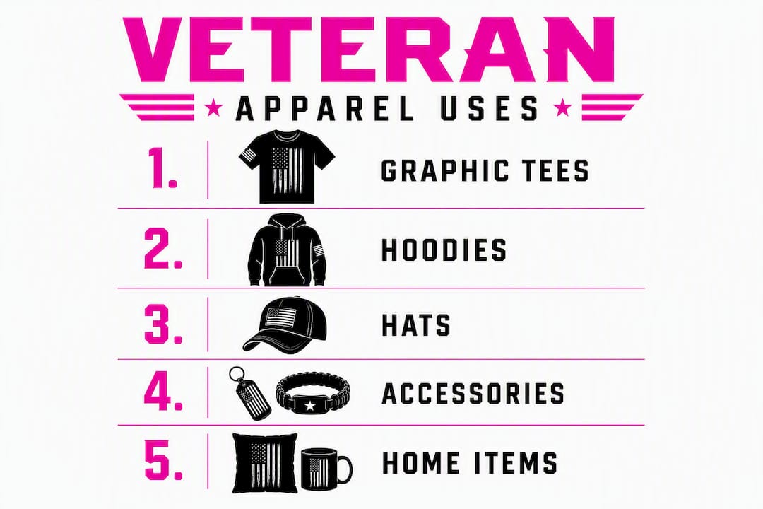 Infographic showing veteran apparel types and best uses