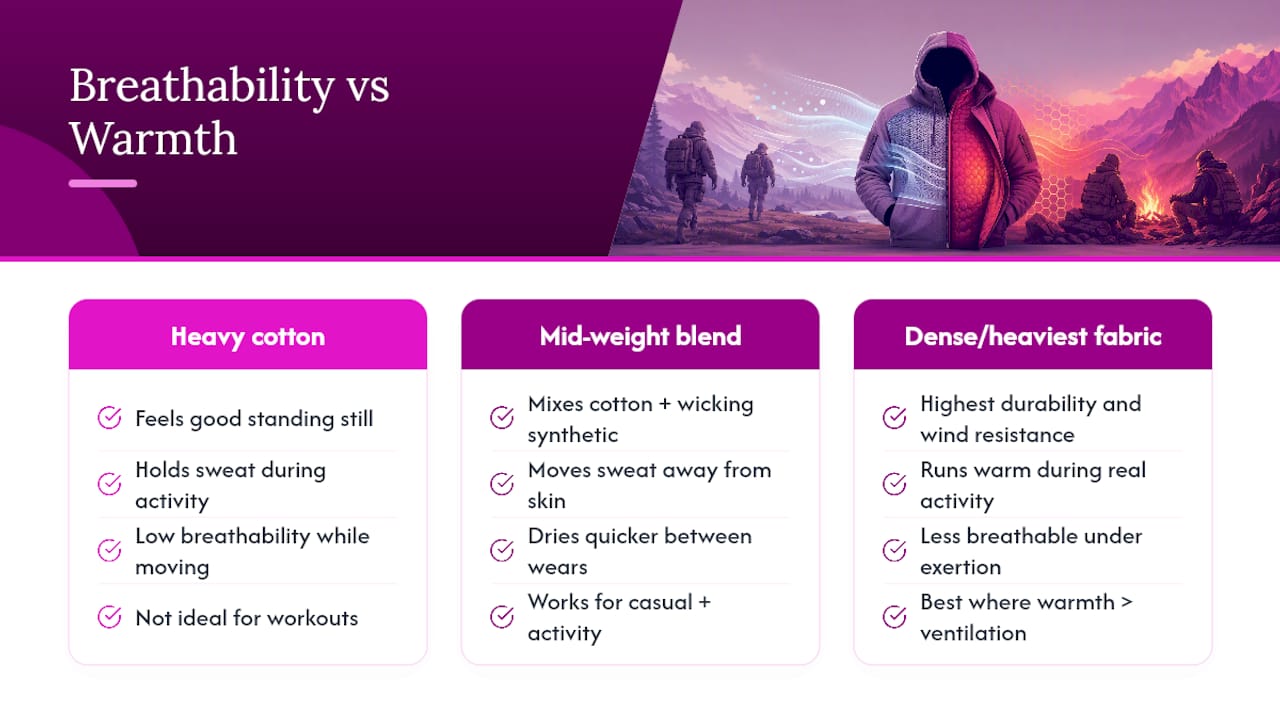 Breathability and Moisture Control for Active Days — overview diagram
