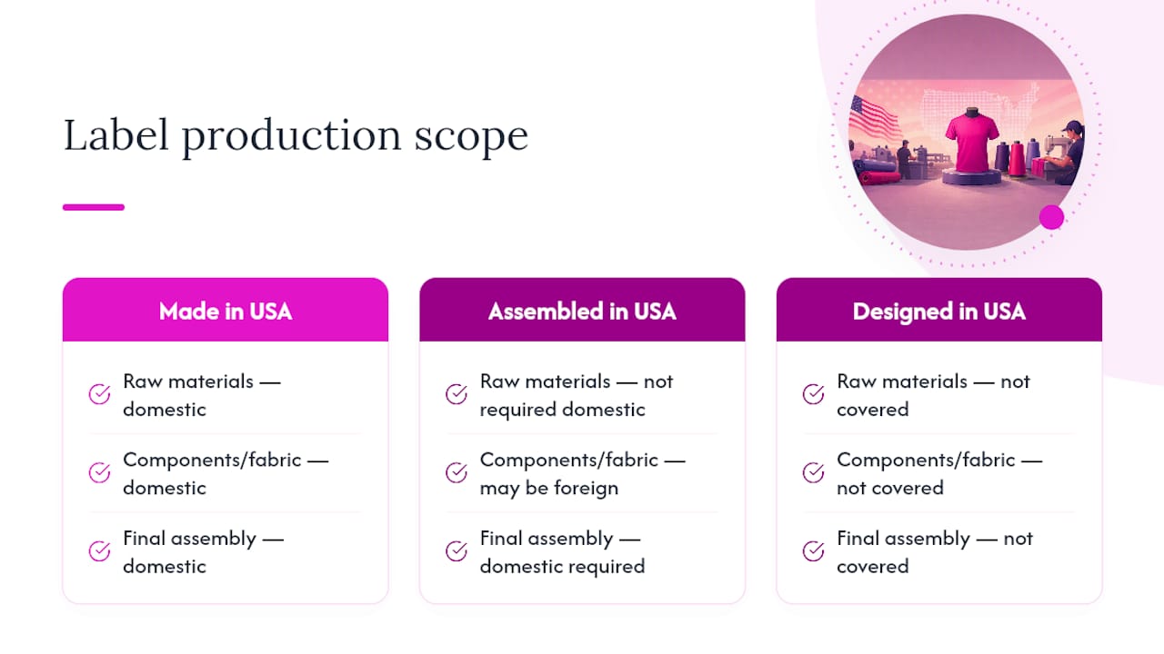 Comparison of three USA apparel claims