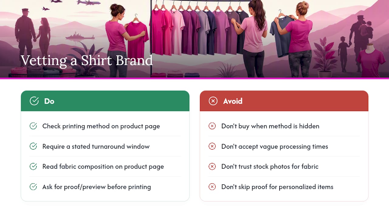 How to Vet a Shirt Brand Before You Order — overview diagram