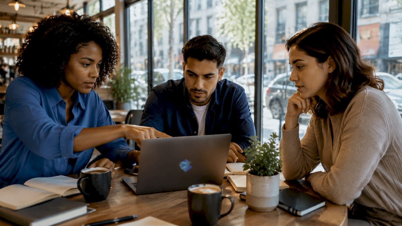 Team managing business operations collaboratively