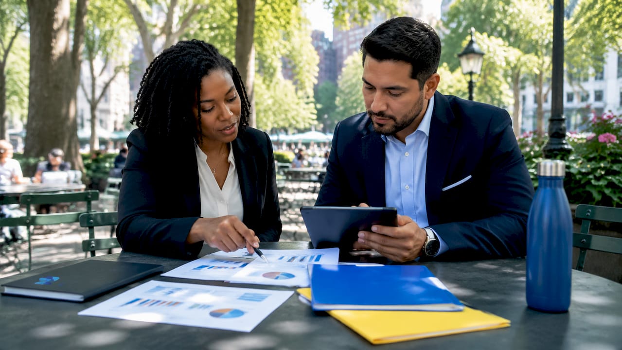 Professionals discussing business valuation factors